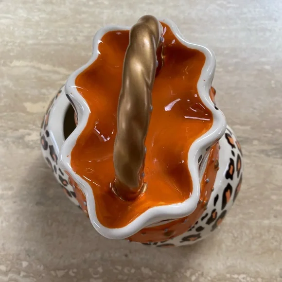 David’s leopard cookie jar with orange and black PURSE 7” - Picture 3 of 7